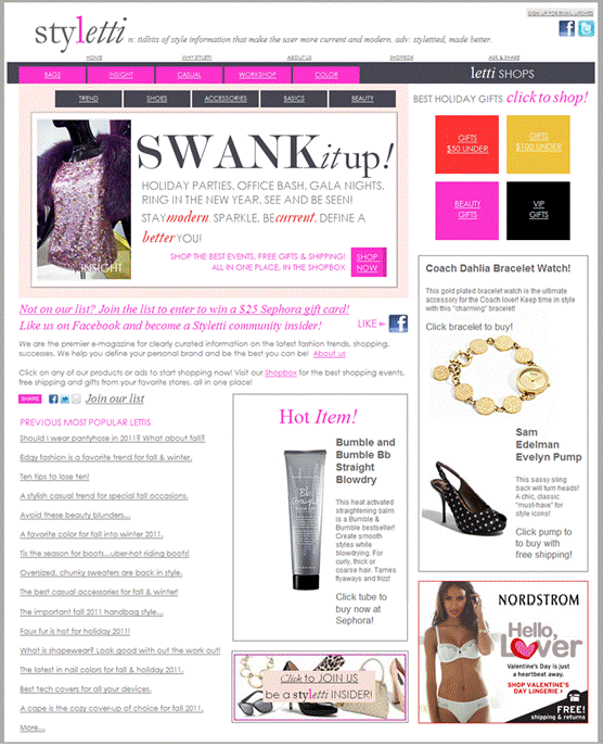 We provide creative direction for websites.