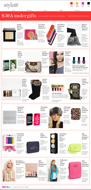 We can help with merchandising and layouts for e-Commerce.